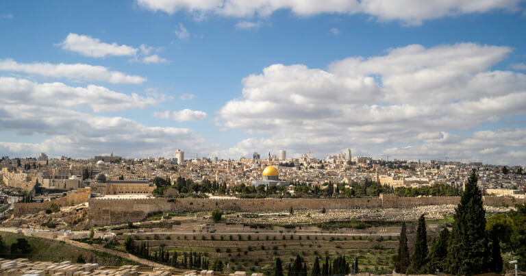 A photo of jerusalem from a distance