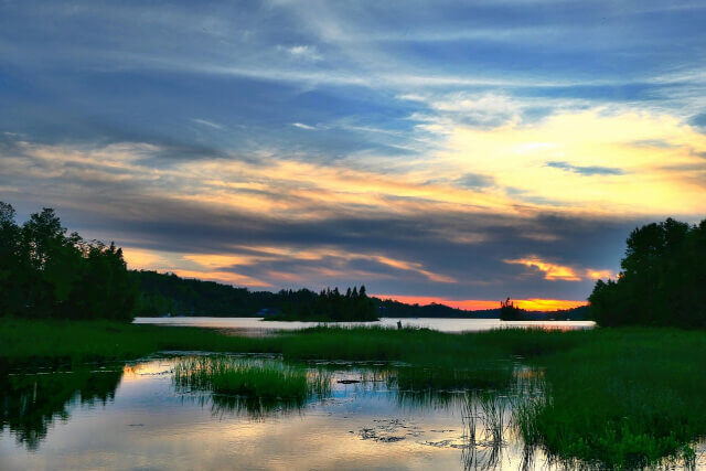 Ecosystem A lake at sunset