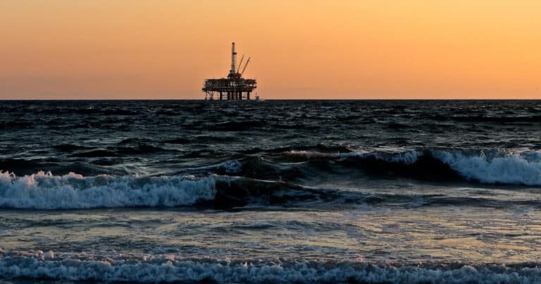 Oil rig at sea