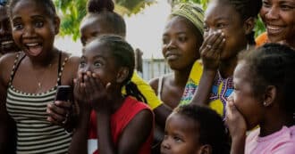 Children laughing