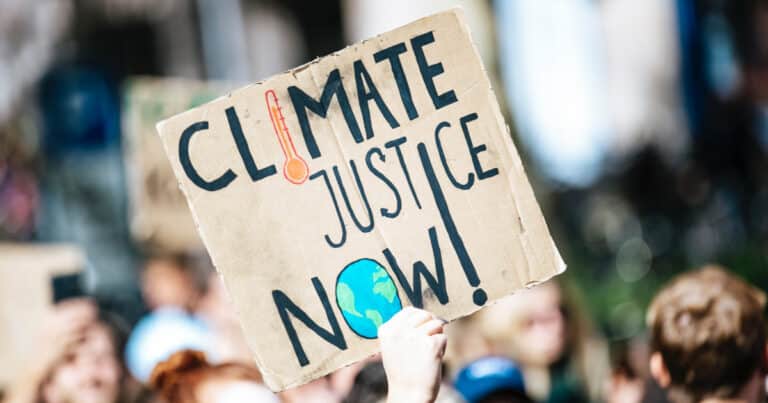 Climate justice placard