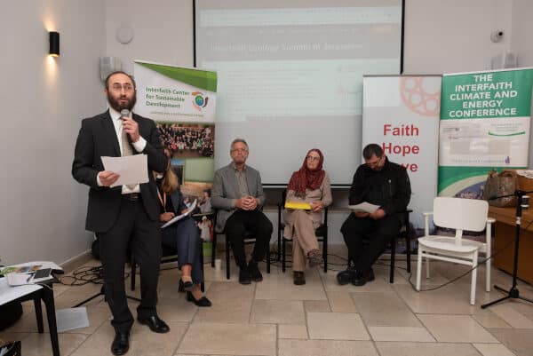 Rabbi neril speaking at the 2025 interfaith ecology summit